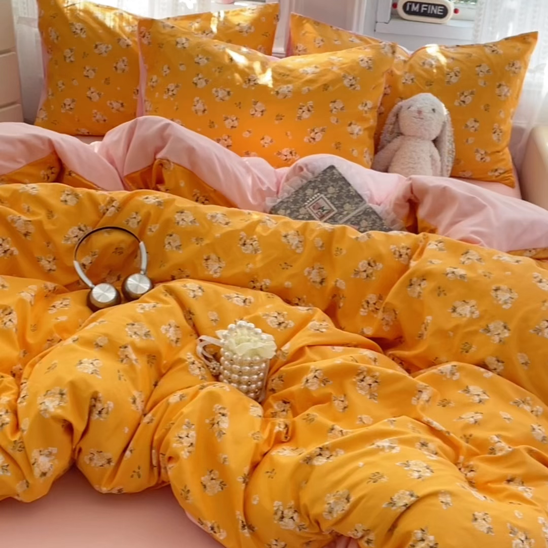 91家纺网 家纺一手货源 找家纺 瑞禾家纺 2026新款古法水洗四件套下载文件包含买家秀 花语相伴