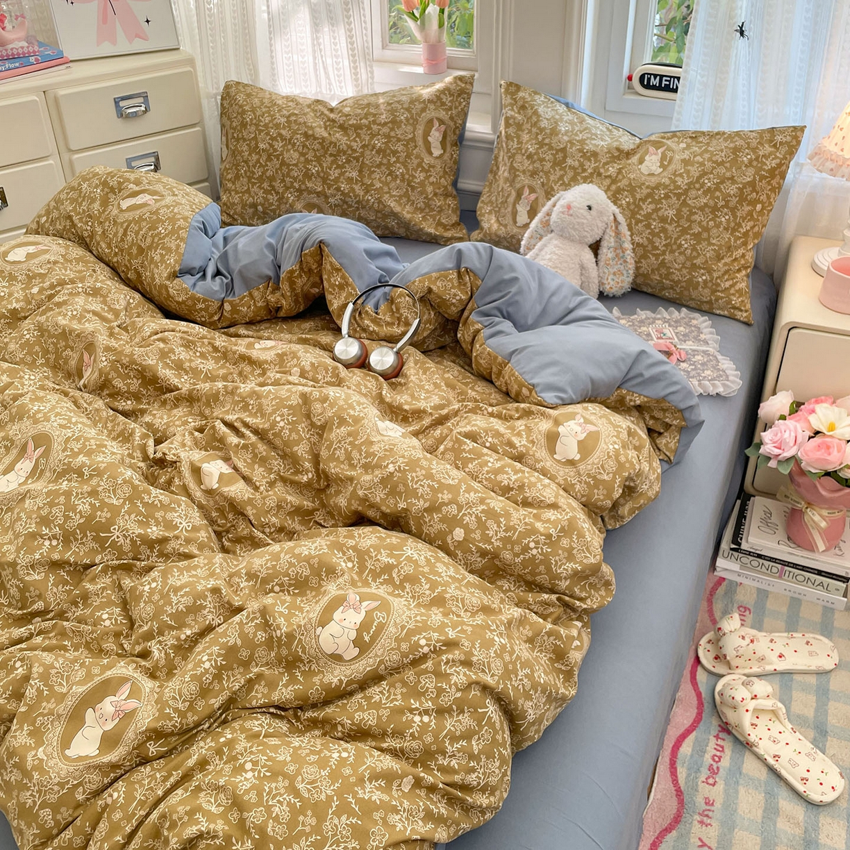 91家纺网 家纺一手货源 找家纺 瑞禾家纺 2026新款古法水洗四件套下载文件包含买家秀 焦糖花影