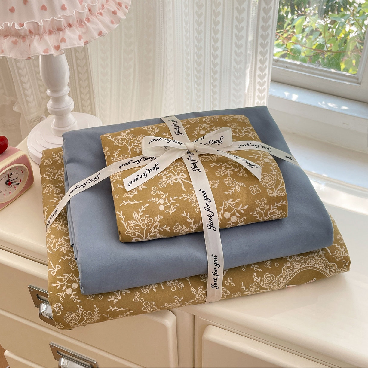 91家纺网 家纺一手货源 找家纺 瑞禾家纺 2026新款古法水洗四件套下载文件包含买家秀 焦糖花影