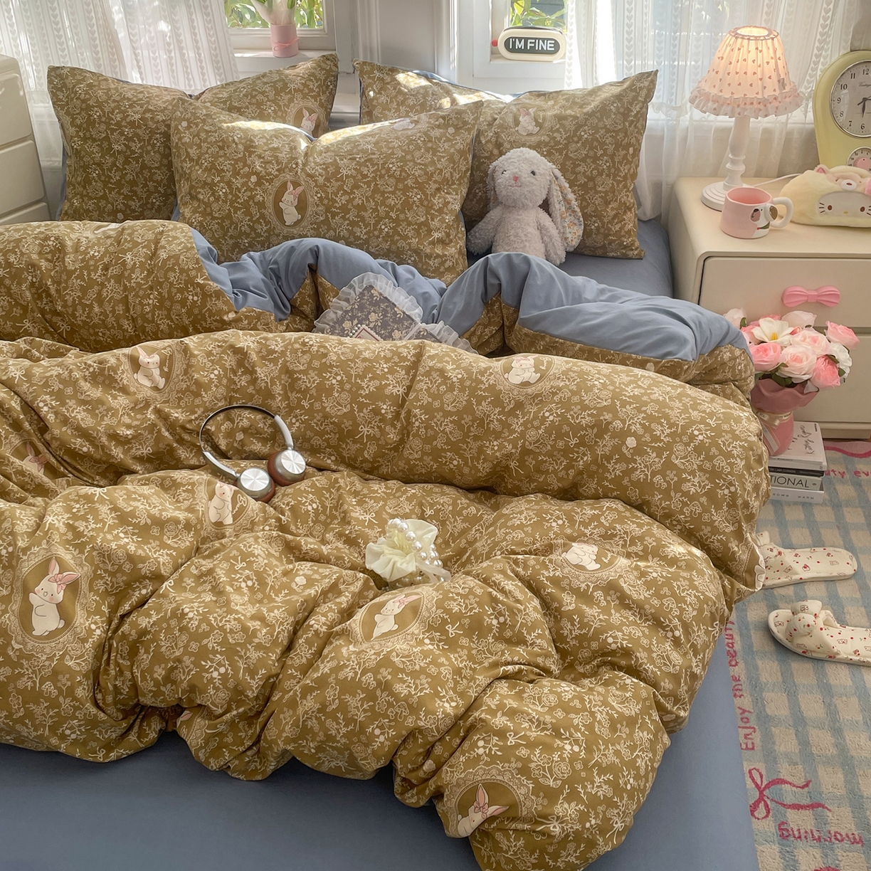 91家纺网 家纺一手货源 找家纺 瑞禾家纺 2026新款古法水洗四件套下载文件包含买家秀 焦糖花影