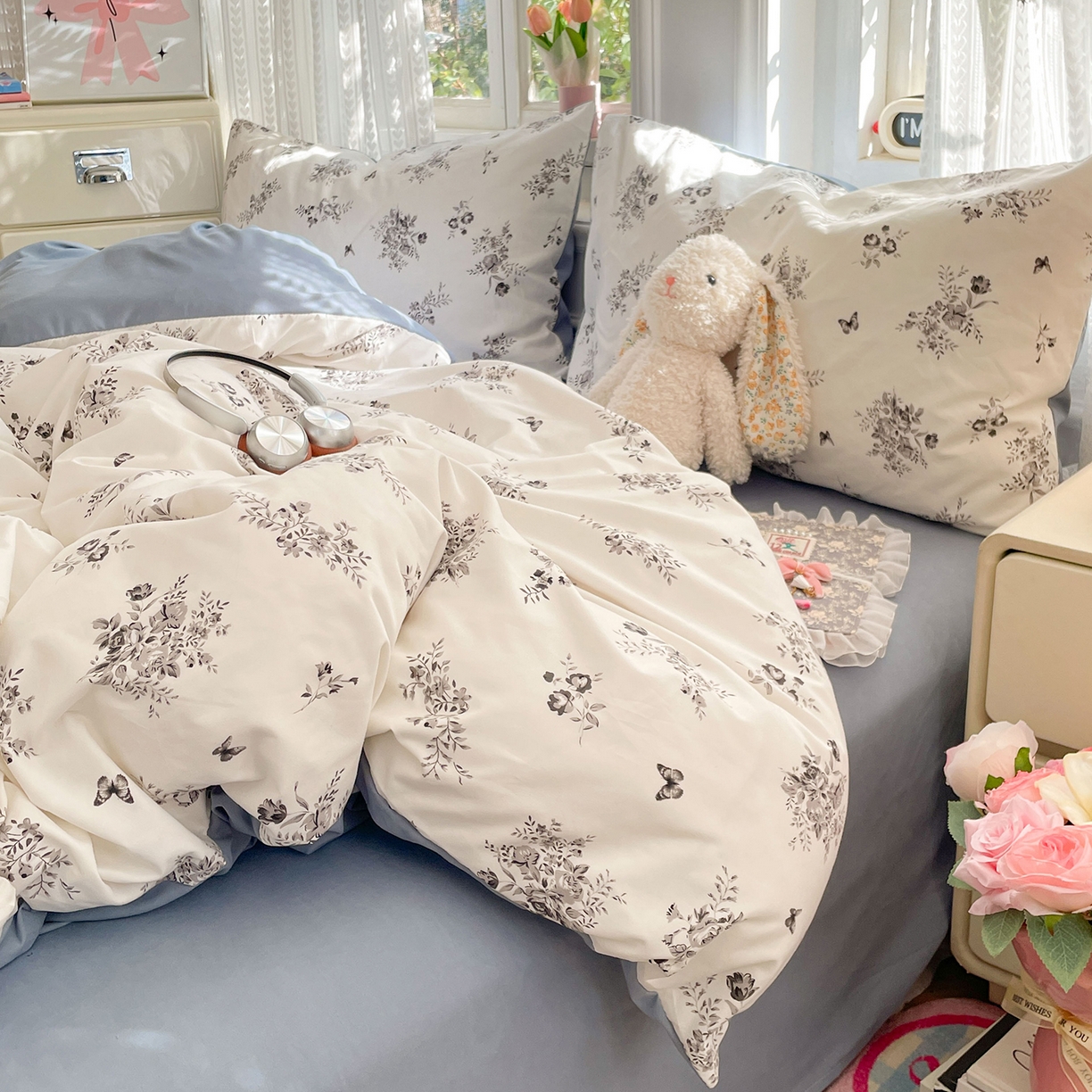 瑞禾家纺 2026新款古法水洗四件套下载文件包含买家秀 梦幻花蝶