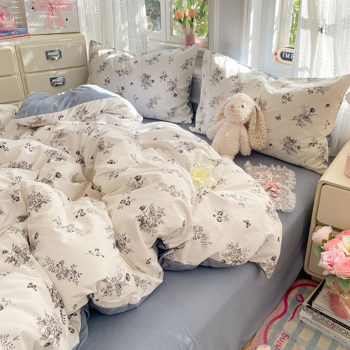 91家纺网 家纺一手货源 找家纺 瑞禾家纺 2026新款古法水洗四件套下载文件包含买家秀 梦幻花蝶