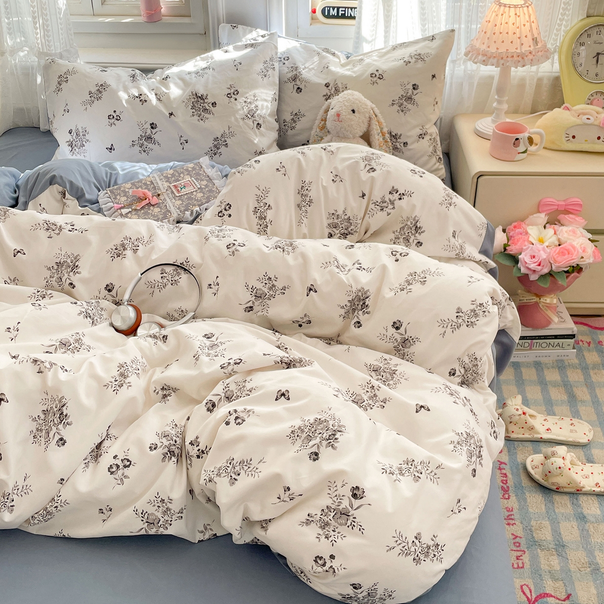 91家纺网 家纺一手货源 找家纺 瑞禾家纺 2026新款古法水洗四件套下载文件包含买家秀 梦幻花蝶