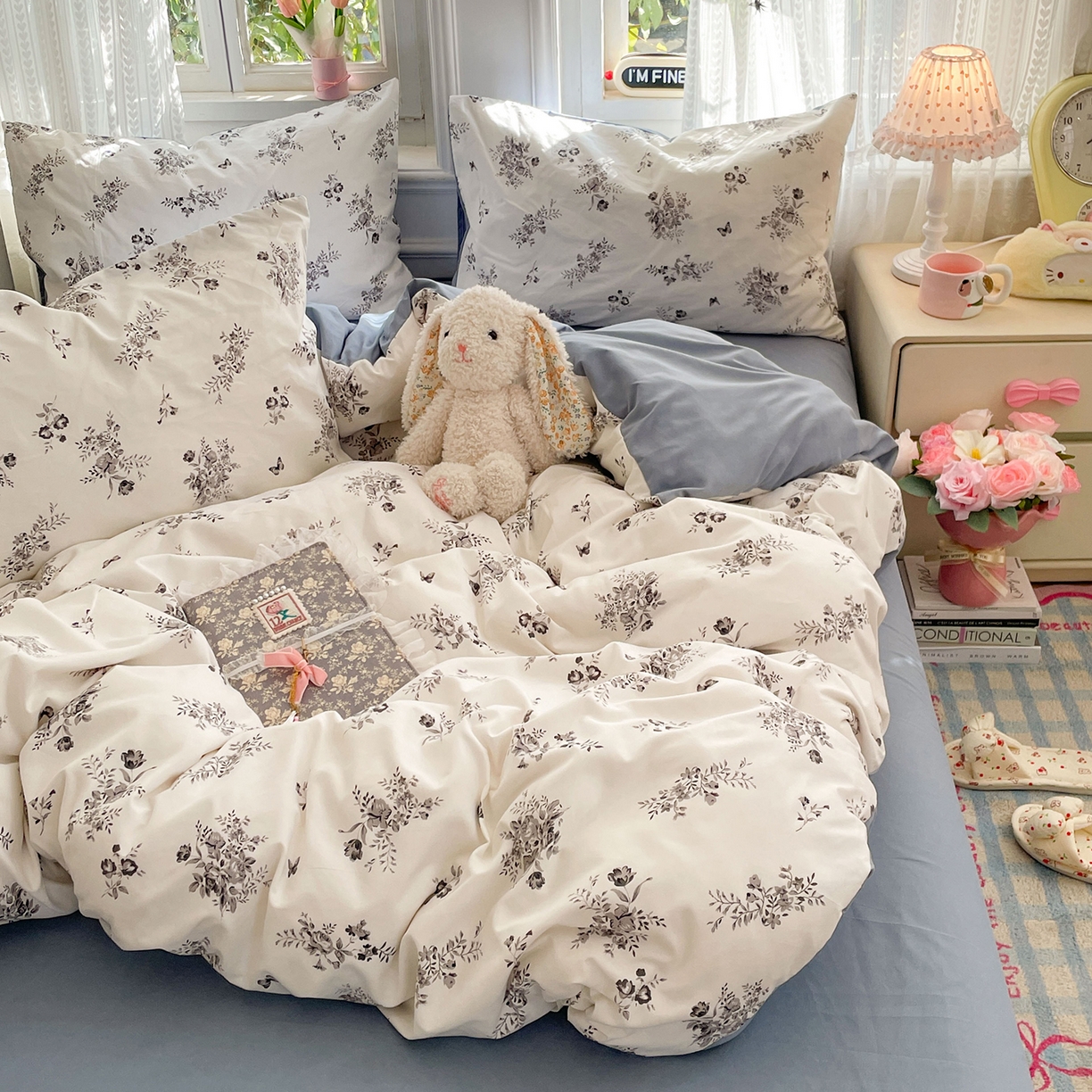 91家纺网 家纺一手货源 找家纺 瑞禾家纺 2026新款古法水洗四件套下载文件包含买家秀 梦幻花蝶