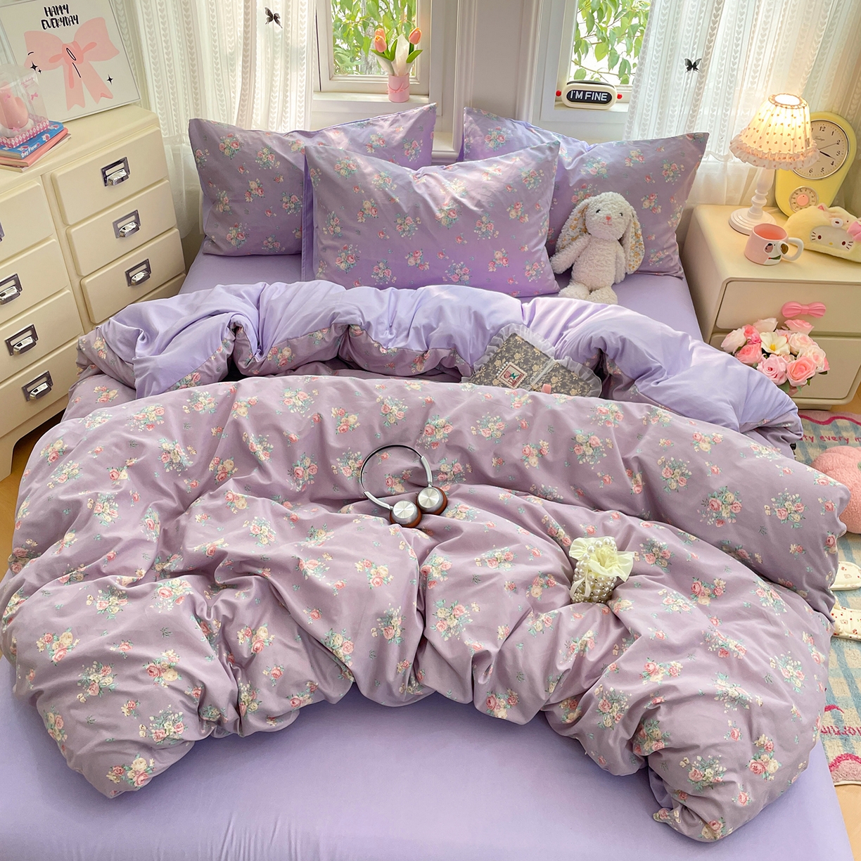 91家纺网 家纺一手货源 找家纺 瑞禾家纺 2026新款古法水洗四件套下载文件包含买家秀 柔紫繁花