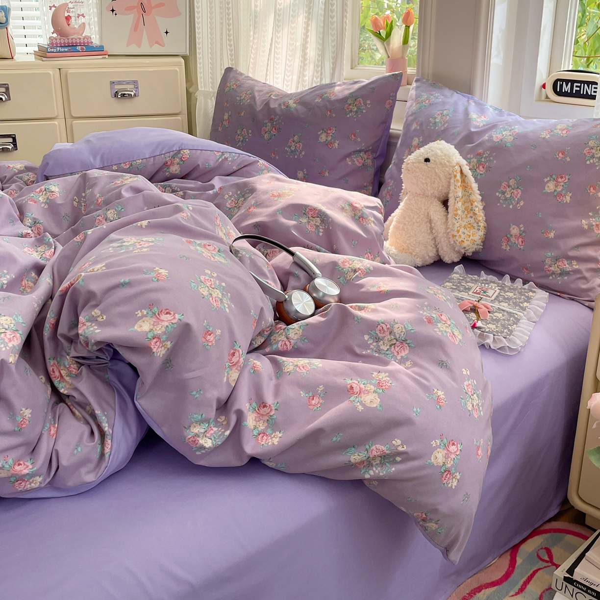 91家纺网 家纺一手货源 找家纺 瑞禾家纺 2026新款古法水洗四件套下载文件包含买家秀 柔紫繁花