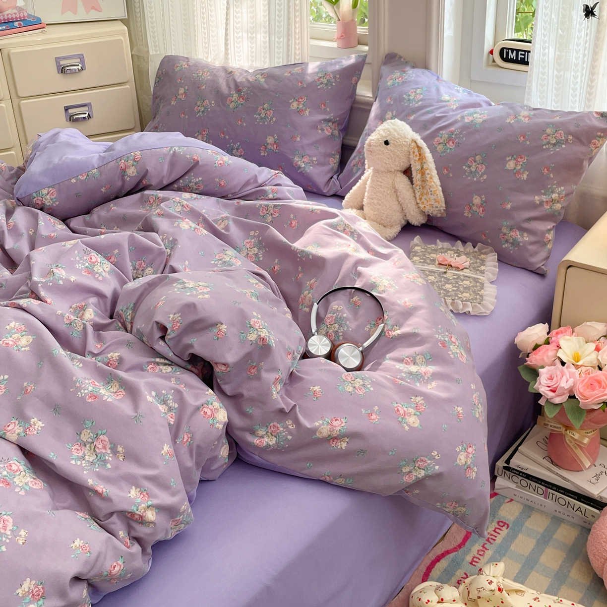 91家纺网 家纺一手货源 找家纺 瑞禾家纺 2026新款古法水洗四件套下载文件包含买家秀 柔紫繁花