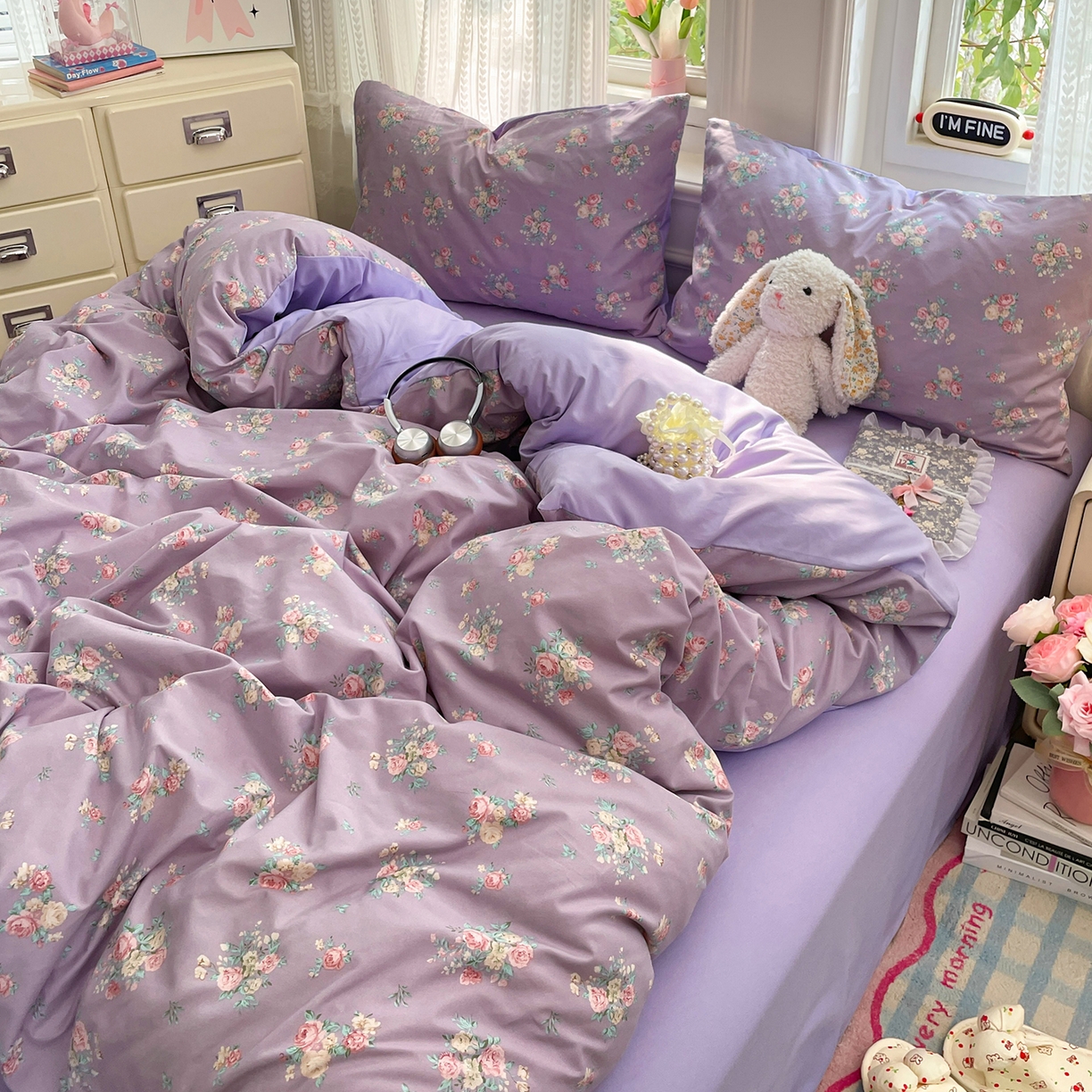 91家纺网 家纺一手货源 找家纺 瑞禾家纺 2026新款古法水洗四件套下载文件包含买家秀 柔紫繁花