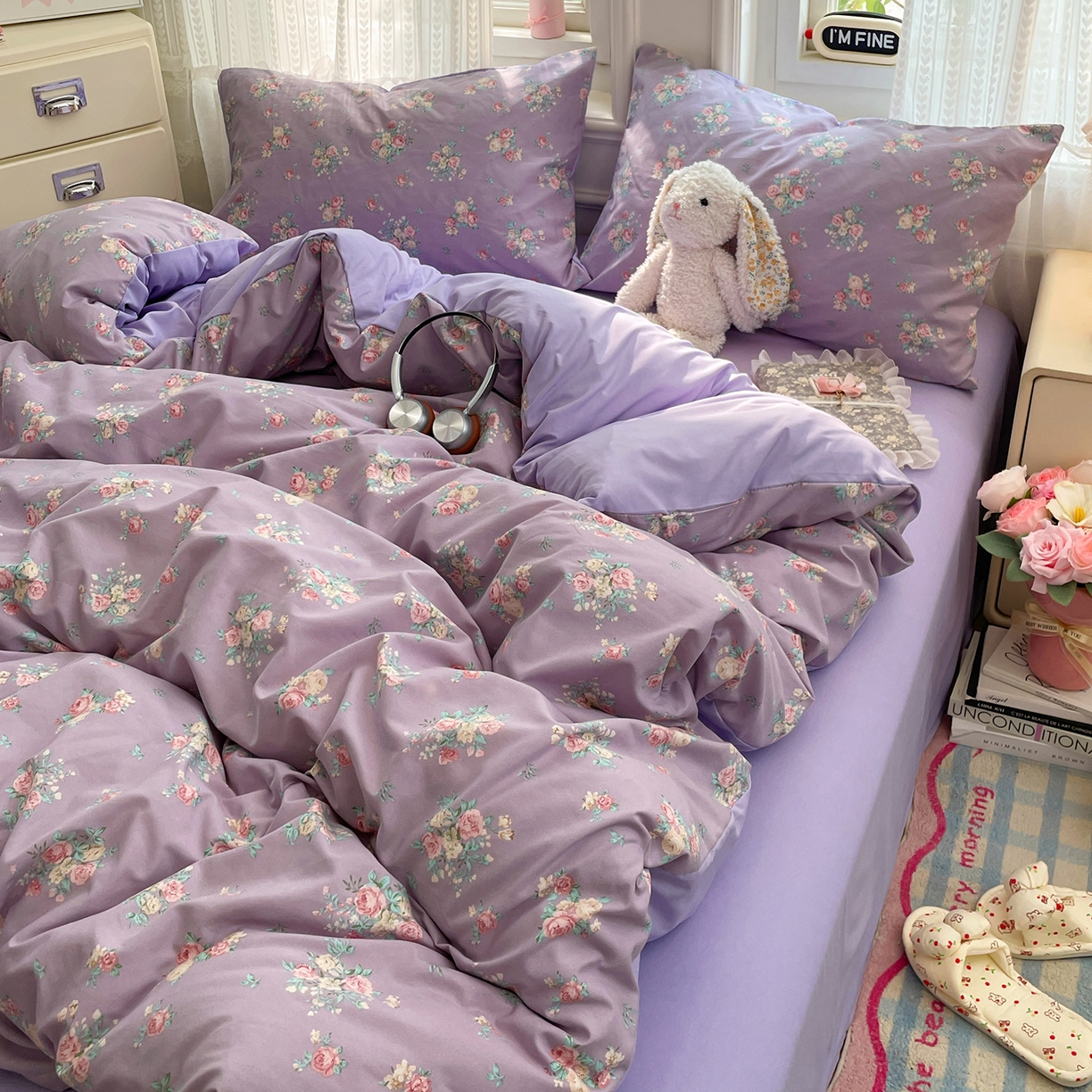 91家纺网 家纺一手货源 找家纺 瑞禾家纺 2026新款古法水洗四件套下载文件包含买家秀 柔紫繁花