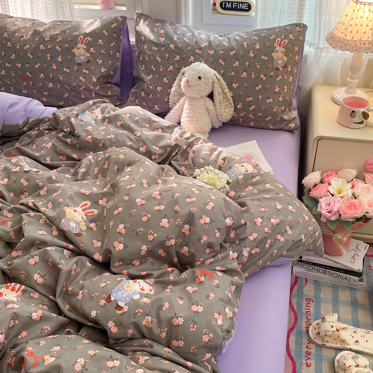 91家纺网 家纺一手货源 找家纺 瑞禾家纺 2026新款古法水洗四件套下载文件包含买家秀 森屿花兔