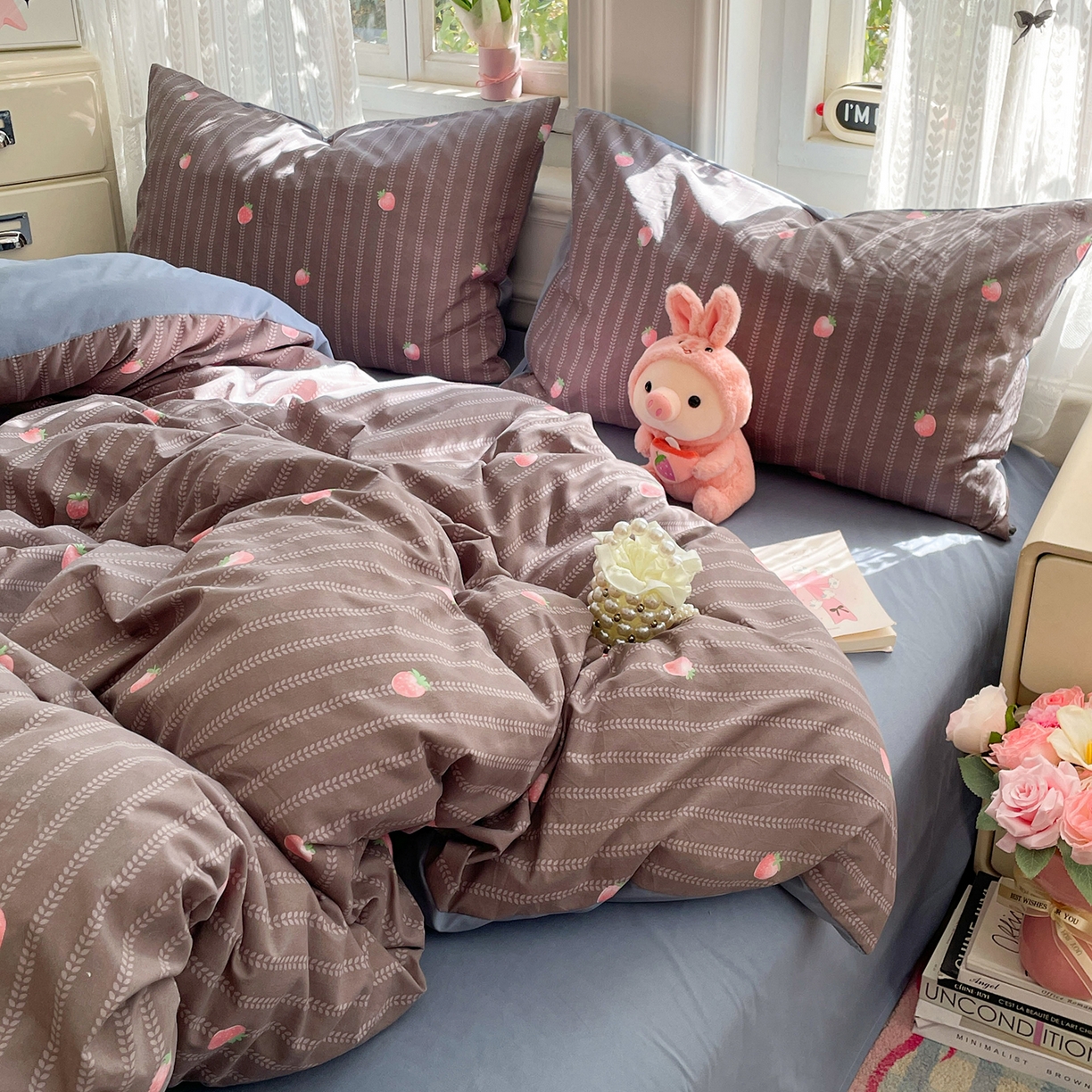 瑞禾家纺 2026新款古法水洗四件套下载文件包含买家秀 甜酷草莓