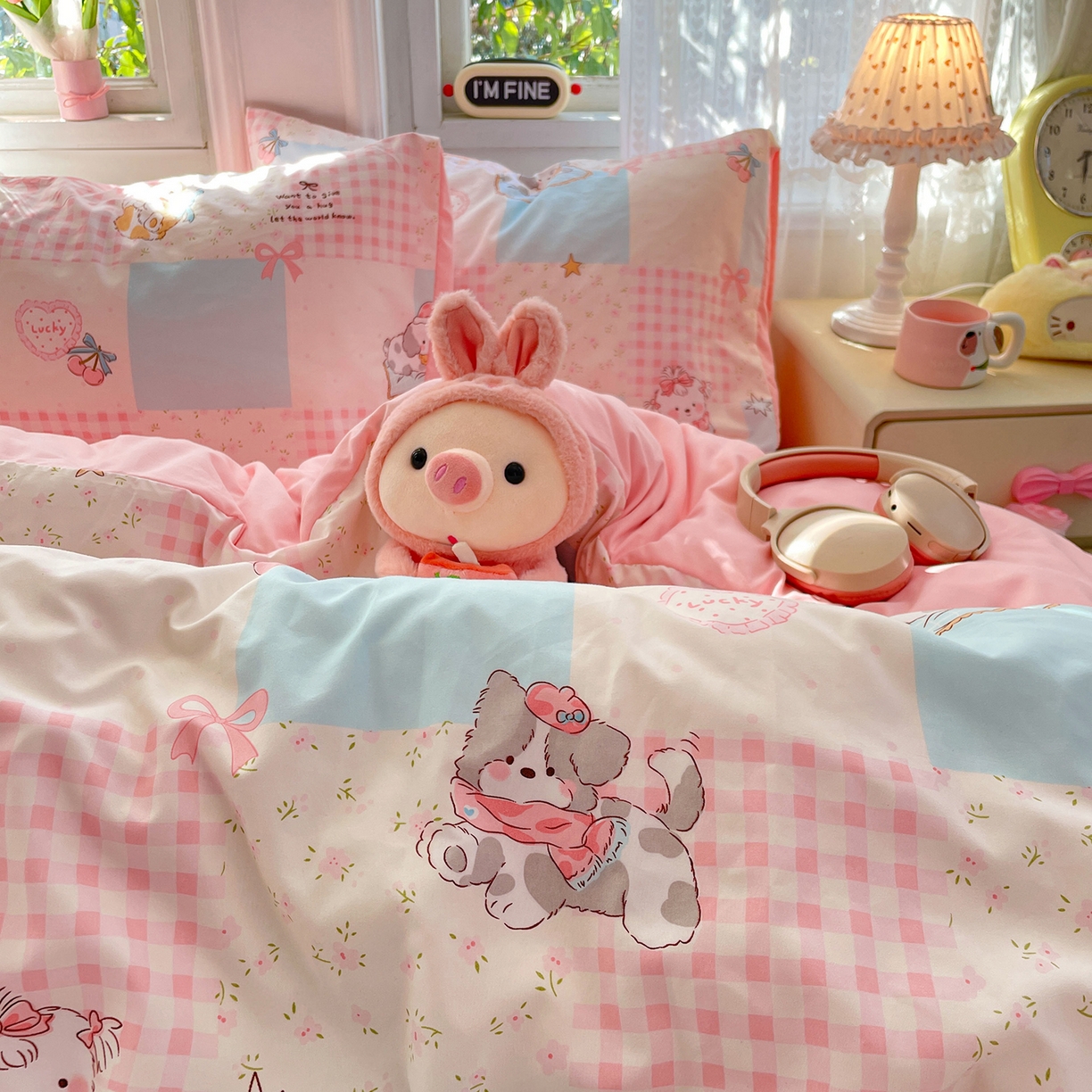 91家纺网 家纺一手货源 找家纺 瑞禾家纺 2026新款古法水洗四件套下载文件包含买家秀 甜趣萌格