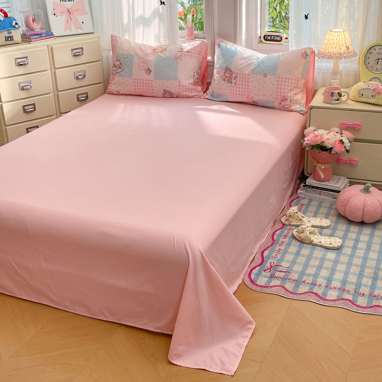 91家纺网 家纺一手货源 找家纺 瑞禾家纺 2026新款古法水洗四件套下载文件包含买家秀 甜趣萌格