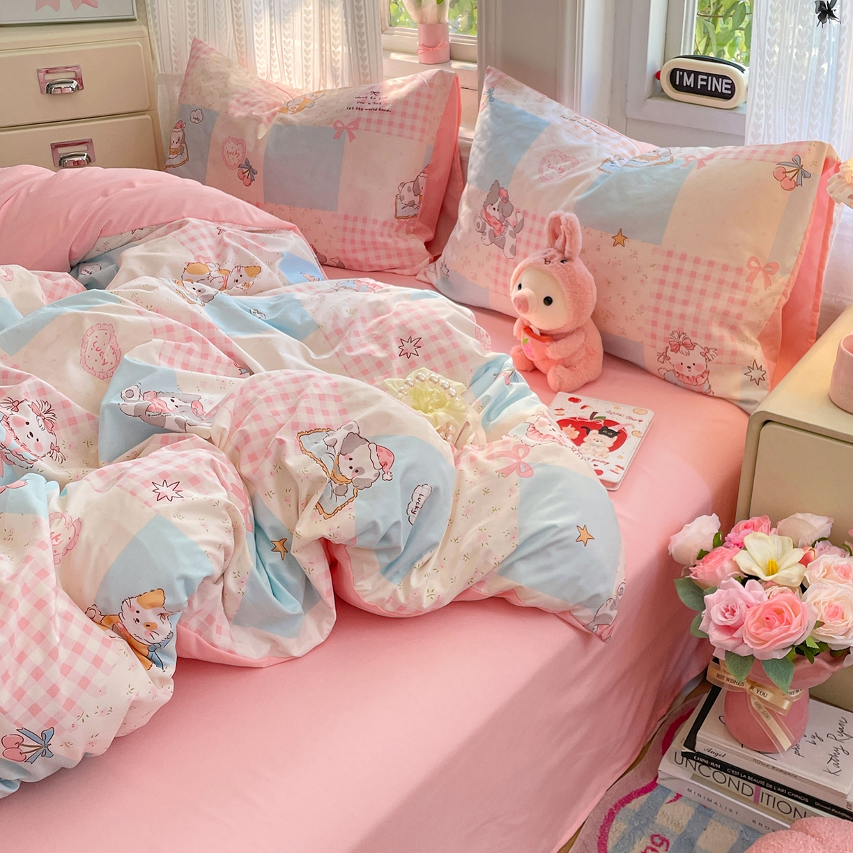 91家纺网 家纺一手货源 找家纺 瑞禾家纺 2026新款古法水洗四件套下载文件包含买家秀 甜趣萌格