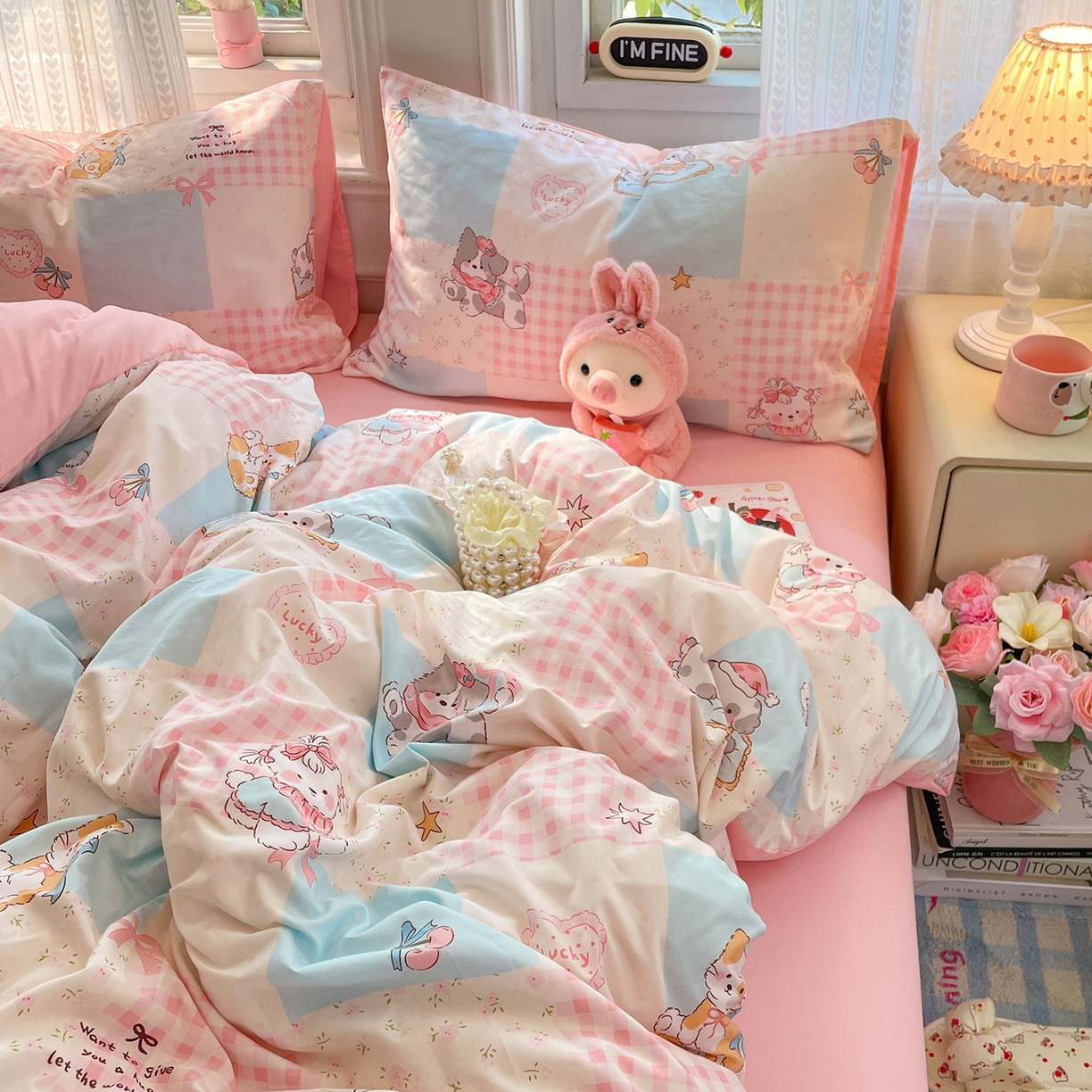 91家纺网 家纺一手货源 找家纺 瑞禾家纺 2026新款古法水洗四件套下载文件包含买家秀 甜趣萌格