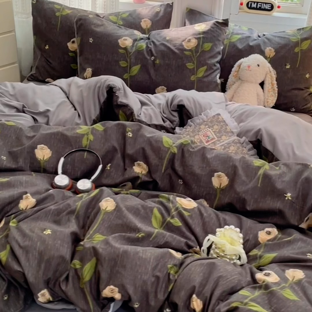 91家纺网 家纺一手货源 找家纺 瑞禾家纺 2026新款古法水洗四件套下载文件包含买家秀 雅致玫瑰