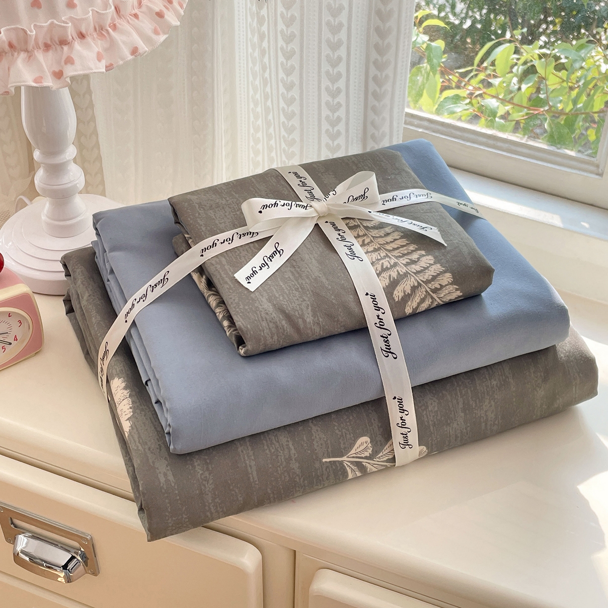 91家纺网 家纺一手货源 找家纺 瑞禾家纺 2026新款古法水洗四件套下载文件包含买家秀 叶影斑驳