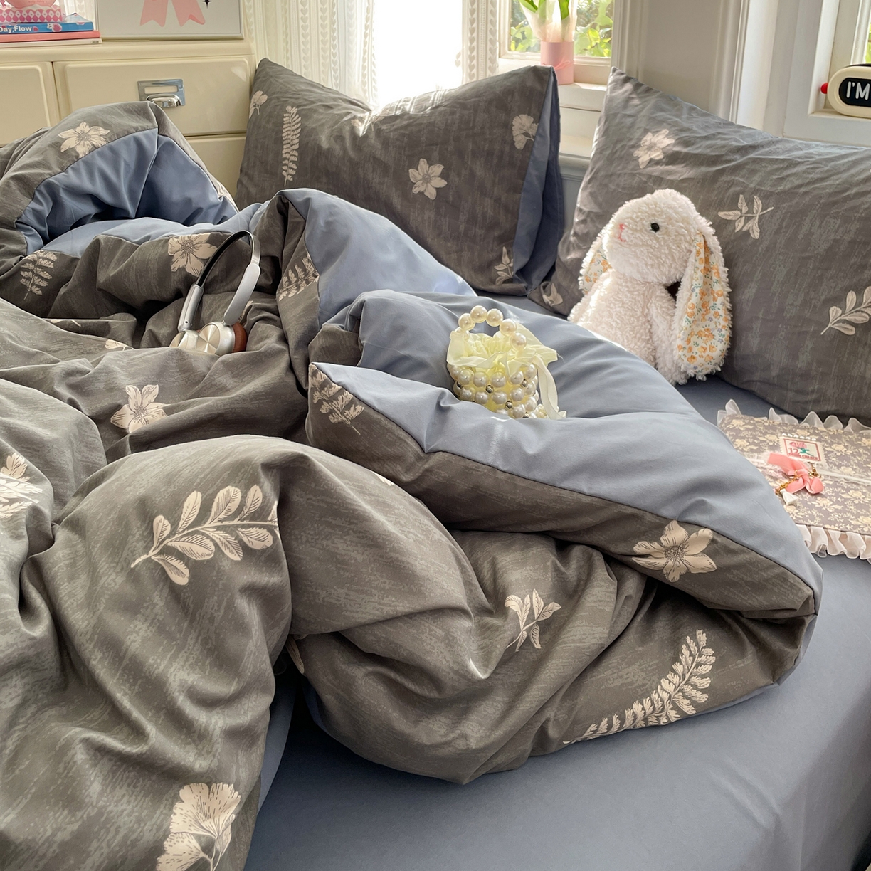 91家纺网 家纺一手货源 找家纺 瑞禾家纺 2026新款古法水洗四件套下载文件包含买家秀 叶影斑驳