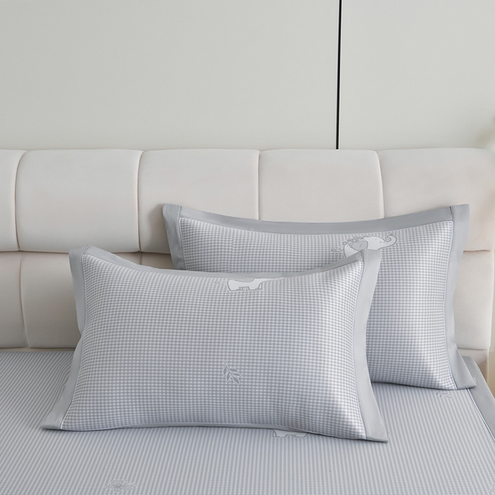 91家纺网 家纺一手货源 找家纺 小牛席业 2026春夏新款【实拍风格】双PE高凉感-小象提花冰丝席系列 灰色