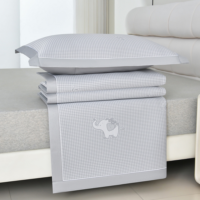 91家纺网 家纺一手货源 找家纺 小牛席业 2026春夏新款【实拍风格】双PE高凉感-小象提花冰丝席系列 灰色