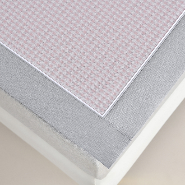 91家纺网 家纺一手货源 找家纺 小牛席业 2026春夏新款【实拍风格】双PE高凉感-小象提花冰丝席系列 粉色