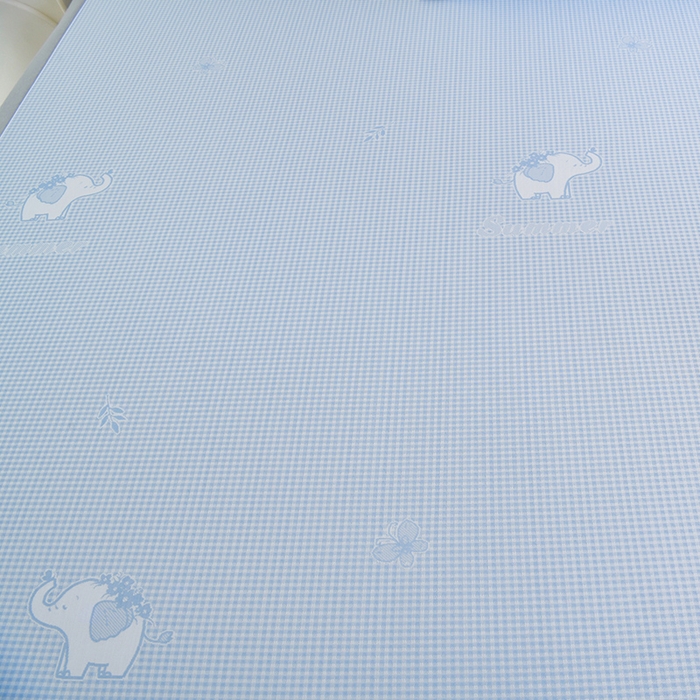 91家纺网 家纺一手货源 找家纺 小牛席业 2026春夏新款【实拍风格】双PE高凉感-小象提花冰丝席系列 蓝色