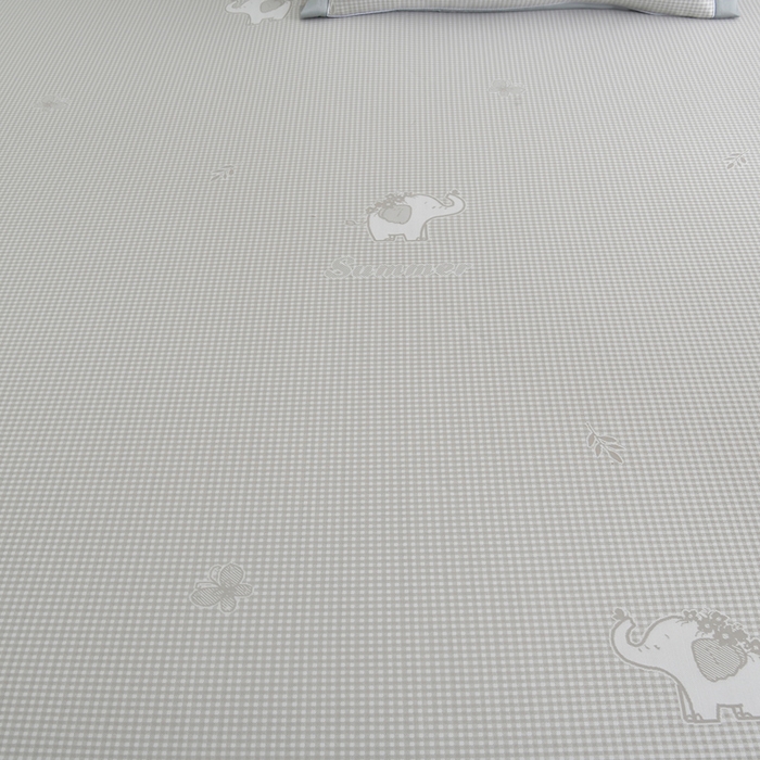 91家纺网 家纺一手货源 找家纺 小牛席业 2026春夏新款【实拍风格】双PE高凉感-小象提花冰丝席系列 香槟