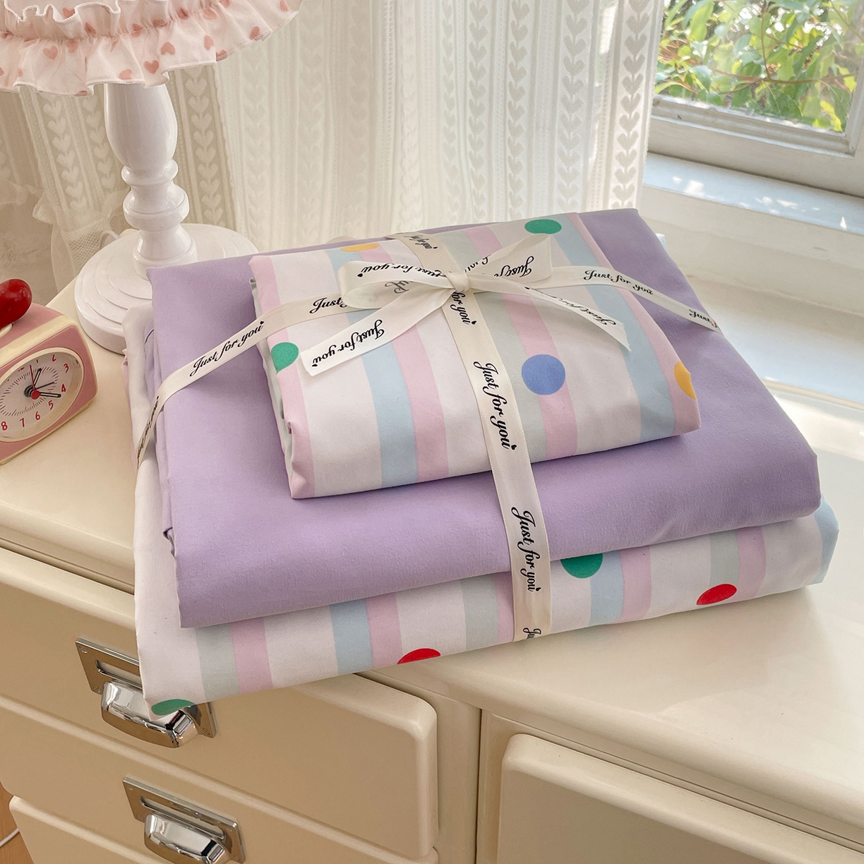 91家纺网 家纺一手货源 找家纺 瑞禾家纺 2026新款古法水洗四件套下载文件包含买家秀 圆点趣味