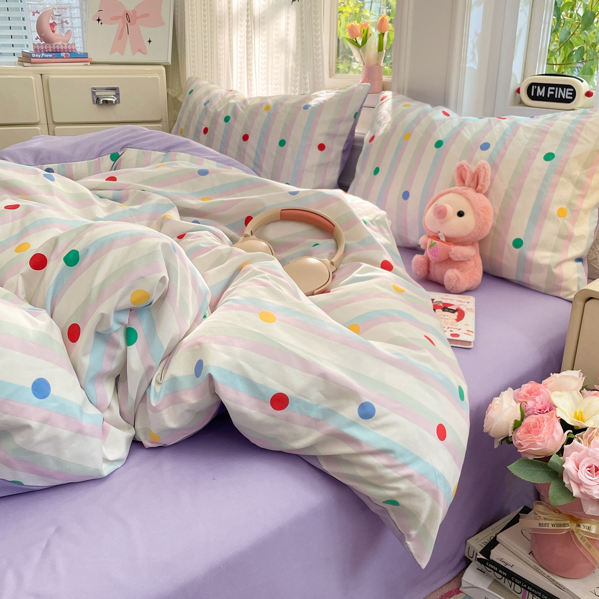 91家纺网 家纺一手货源 找家纺 瑞禾家纺 2026新款古法水洗四件套下载文件包含买家秀 圆点趣味