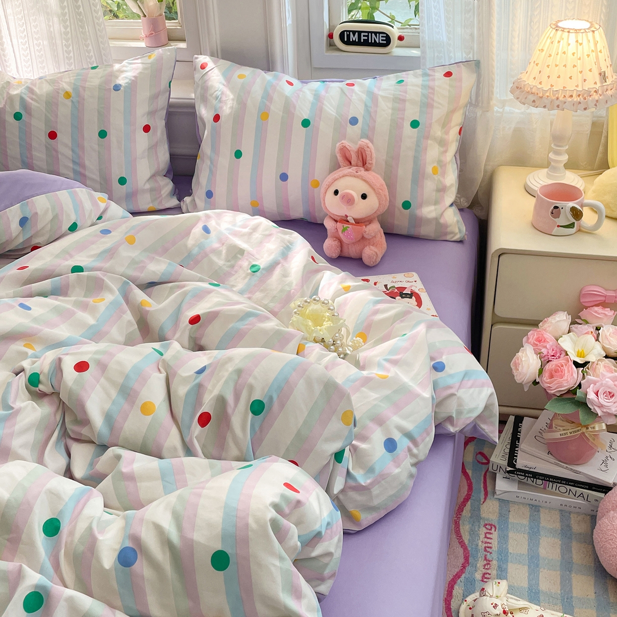 91家纺网 家纺一手货源 找家纺 瑞禾家纺 2026新款古法水洗四件套下载文件包含买家秀 圆点趣味