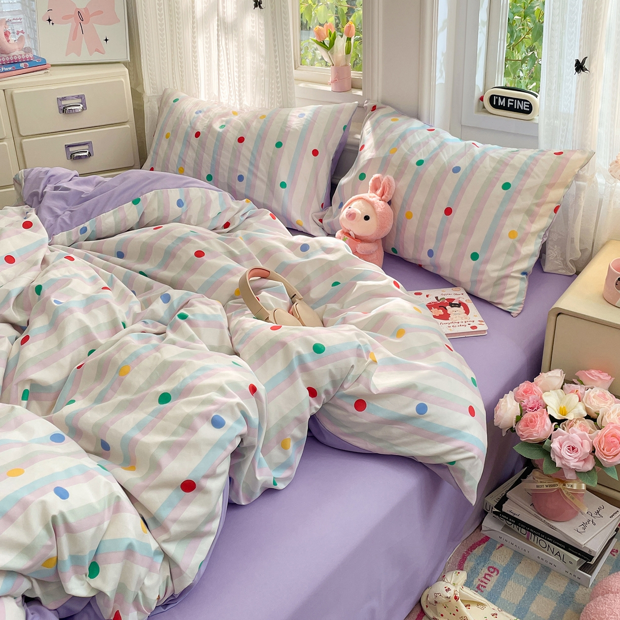 91家纺网 家纺一手货源 找家纺 瑞禾家纺 2026新款古法水洗四件套下载文件包含买家秀 圆点趣味