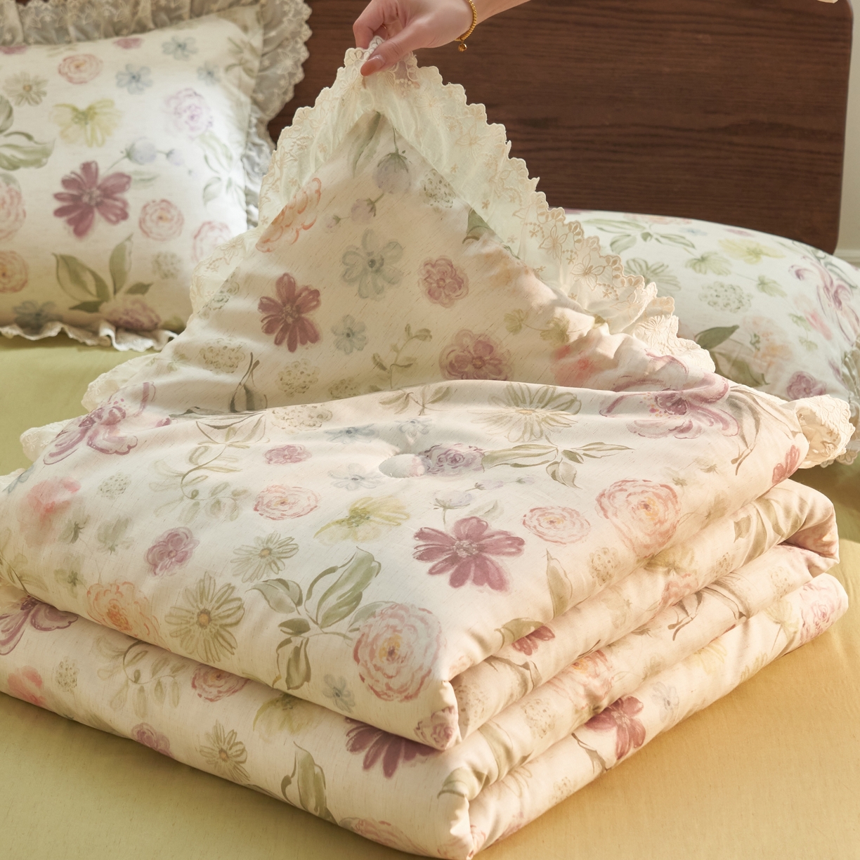 91家纺网 家纺一手货源 找家纺 （总）晨曦家纺 2026新款高端纯棉天丝棉麻莱赛尔夏凉被四件套