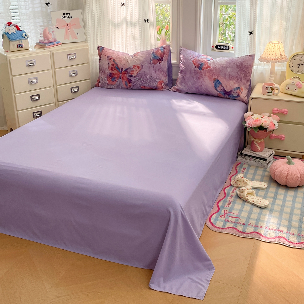 91家纺网 家纺一手货源 找家纺 瑞禾家纺 2026新款古法水洗四件套下载文件包含买家秀 紫蝶