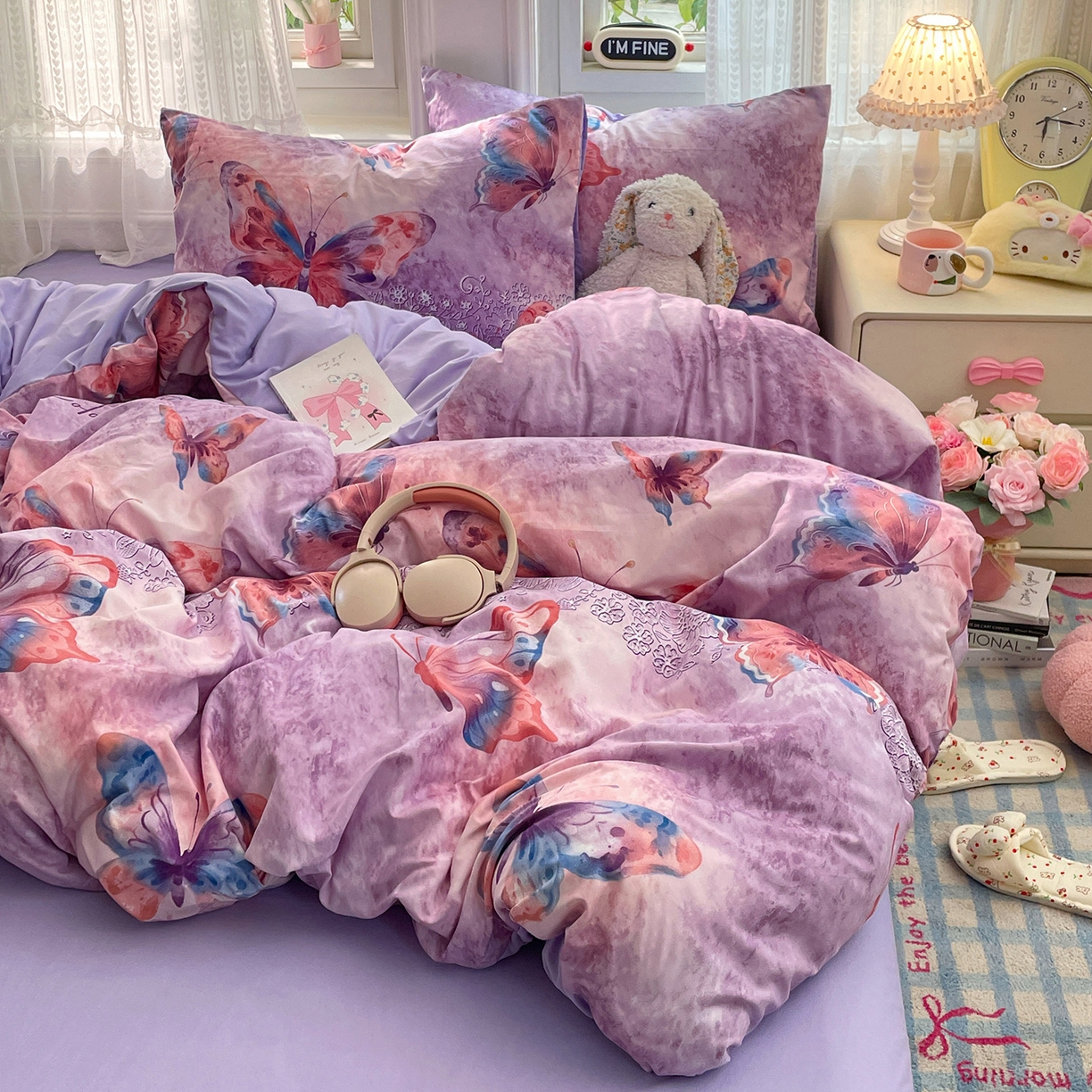 91家纺网 家纺一手货源 找家纺 瑞禾家纺 2026新款古法水洗四件套下载文件包含买家秀 紫蝶