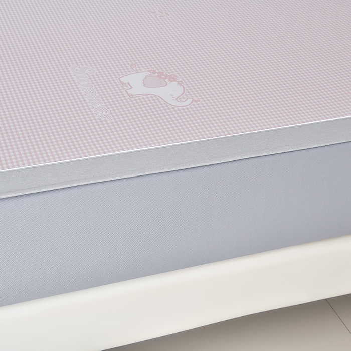 91家纺网 家纺一手货源 找家纺 小牛席业 2026新款【实拍风格】双PE高凉感-小象提花冰丝席系列（床笠款） 粉色