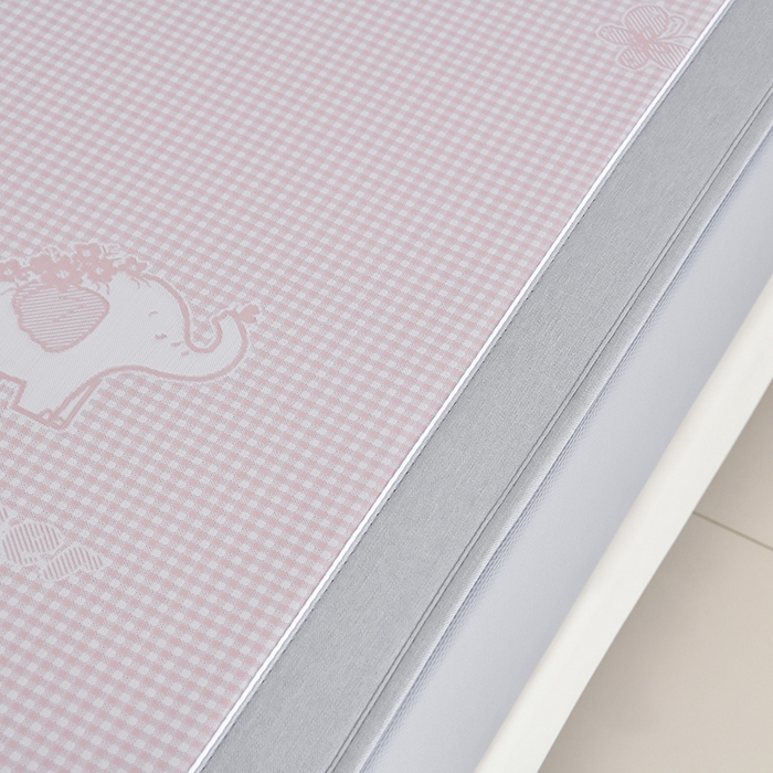 91家纺网 家纺一手货源 找家纺 小牛席业 2026新款【实拍风格】双PE高凉感-小象提花冰丝席系列（床笠款） 粉色