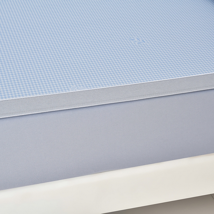 91家纺网 家纺一手货源 找家纺 小牛席业 2026新款【实拍风格】双PE高凉感-小象提花冰丝席系列（床笠款） 蓝色