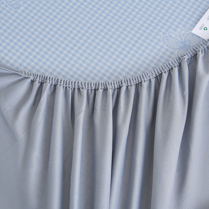 91家纺网 家纺一手货源 找家纺 小牛席业 2026新款【实拍风格】双PE高凉感-小象提花冰丝席系列（床笠款） 蓝色