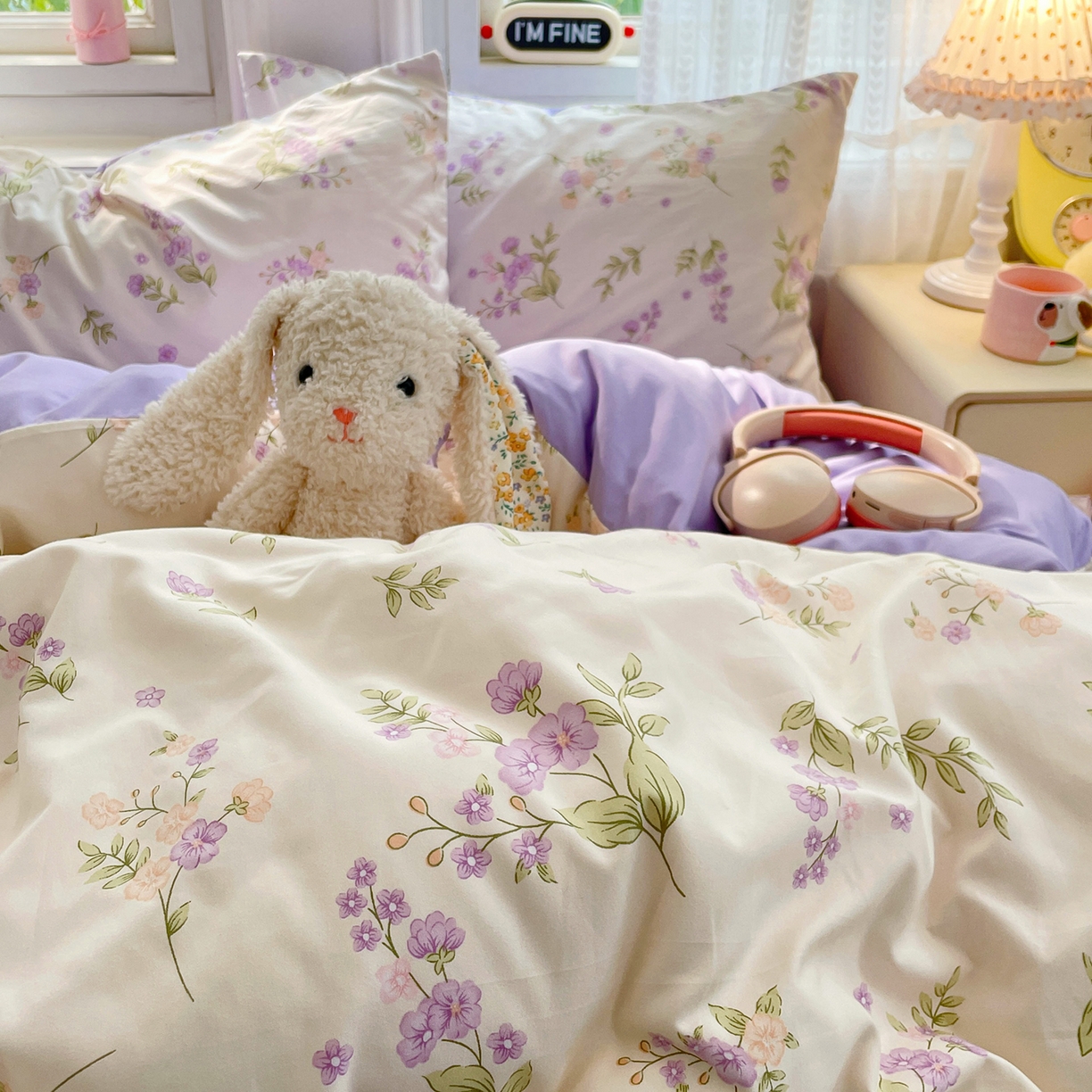 91家纺网 家纺一手货源 找家纺 瑞禾家纺 2026新款古法水洗四件套下载文件包含买家秀 紫雾花町