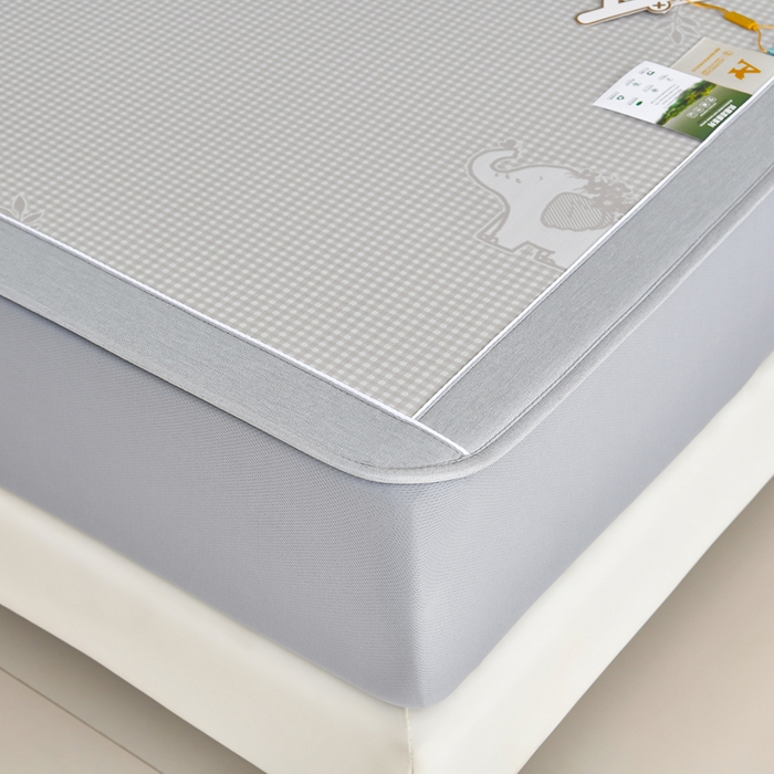 91家纺网 家纺一手货源 找家纺 小牛席业 2026新款【实拍风格】双PE高凉感-小象提花冰丝席系列（床笠款） 香槟