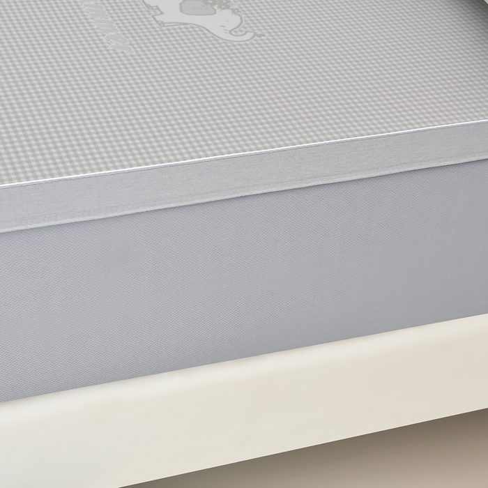 91家纺网 家纺一手货源 找家纺 小牛席业 2026新款【实拍风格】双PE高凉感-小象提花冰丝席系列（床笠款） 香槟