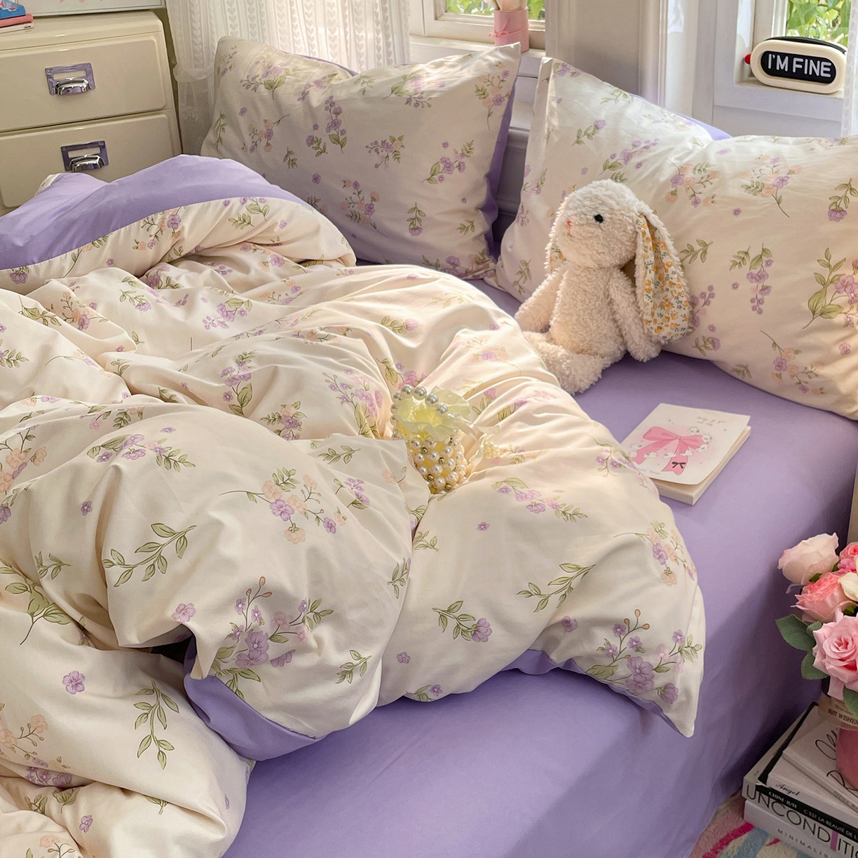 91家纺网 家纺一手货源 找家纺 瑞禾家纺 2026新款古法水洗四件套下载文件包含买家秀 紫雾花町