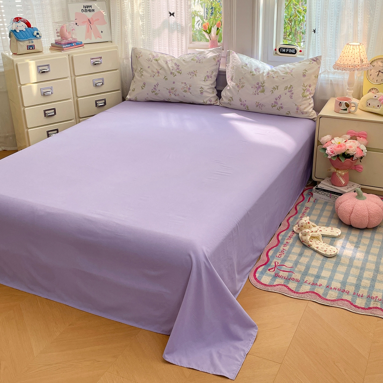 91家纺网 家纺一手货源 找家纺 瑞禾家纺 2026新款古法水洗四件套下载文件包含买家秀 紫雾花町