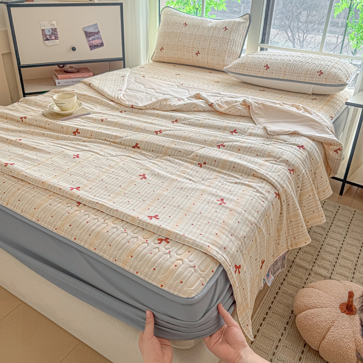 莱登卡奴 2026新款新款A类凉感丝锦氨数码印花夏被四件套 蝶恋