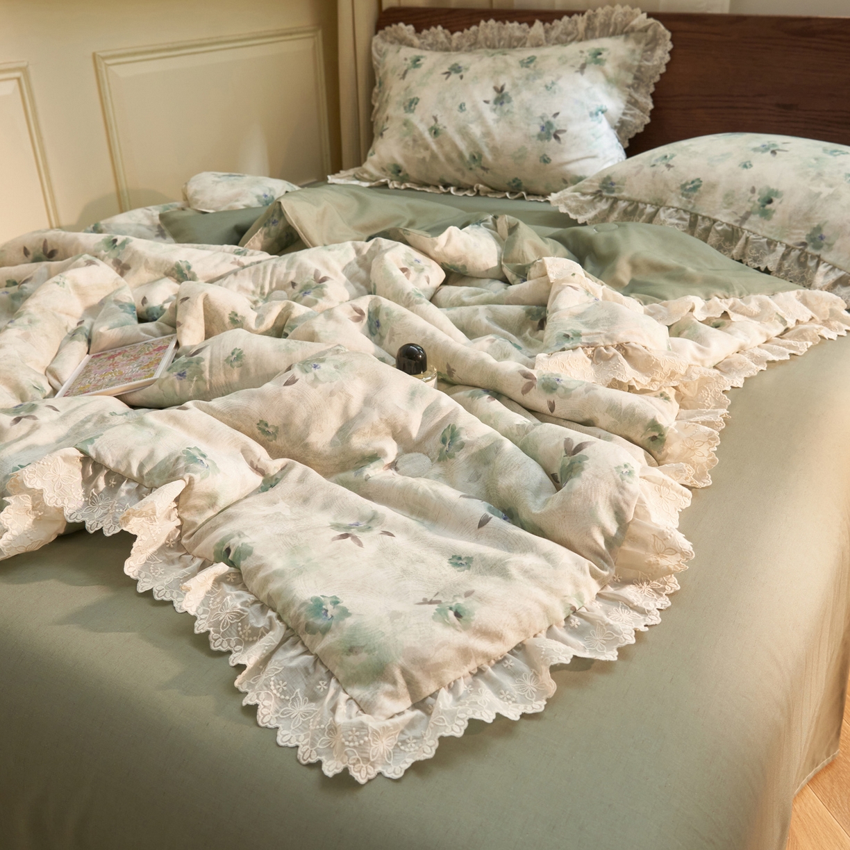 91家纺网 家纺一手货源 找家纺 晨曦家纺 2026新款高端纯棉天丝棉麻莱赛尔夏凉被四件套 塞纳花事