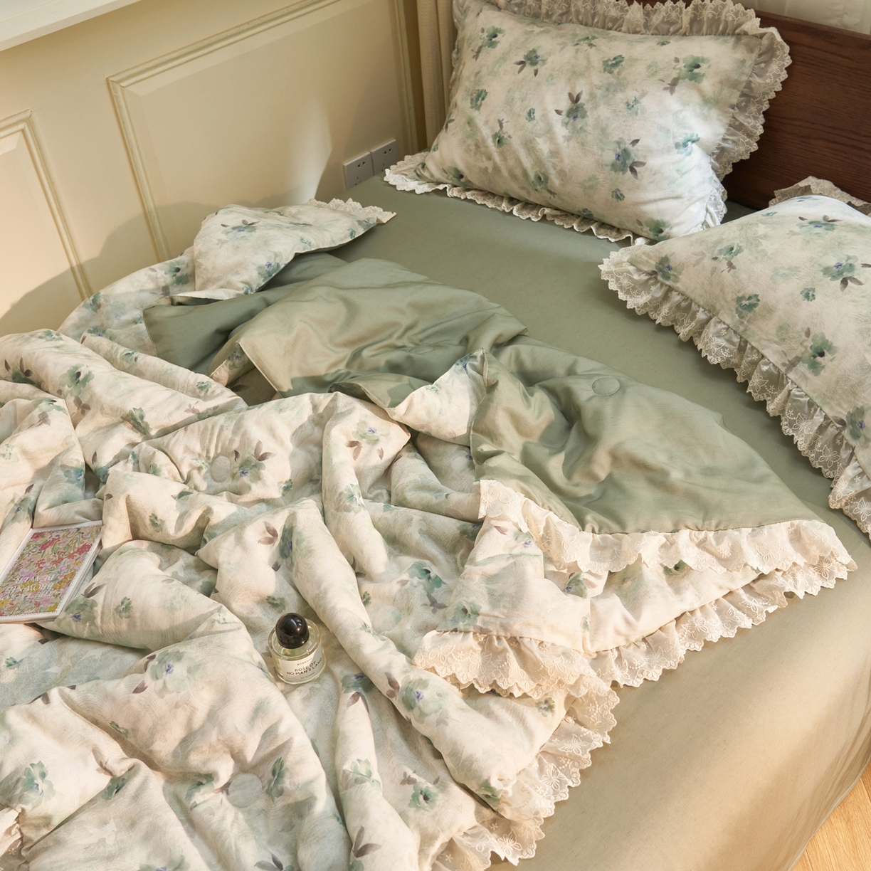 91家纺网 家纺一手货源 找家纺 晨曦家纺 2026新款高端纯棉天丝棉麻莱赛尔夏凉被四件套 塞纳花事