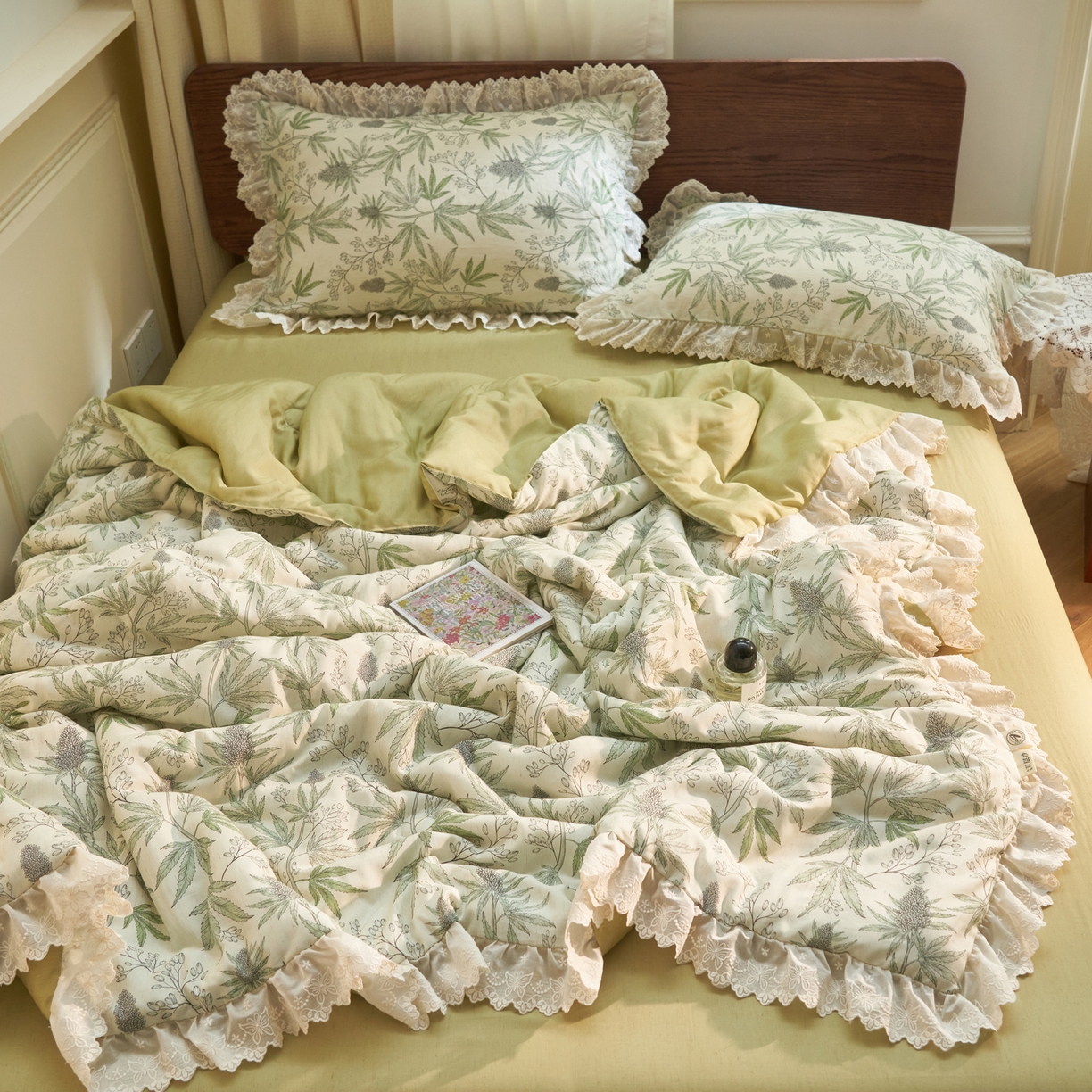 91家纺网 家纺一手货源 找家纺 晨曦家纺 2026新款高端纯棉天丝棉麻莱赛尔夏凉被四件套 香草漫野