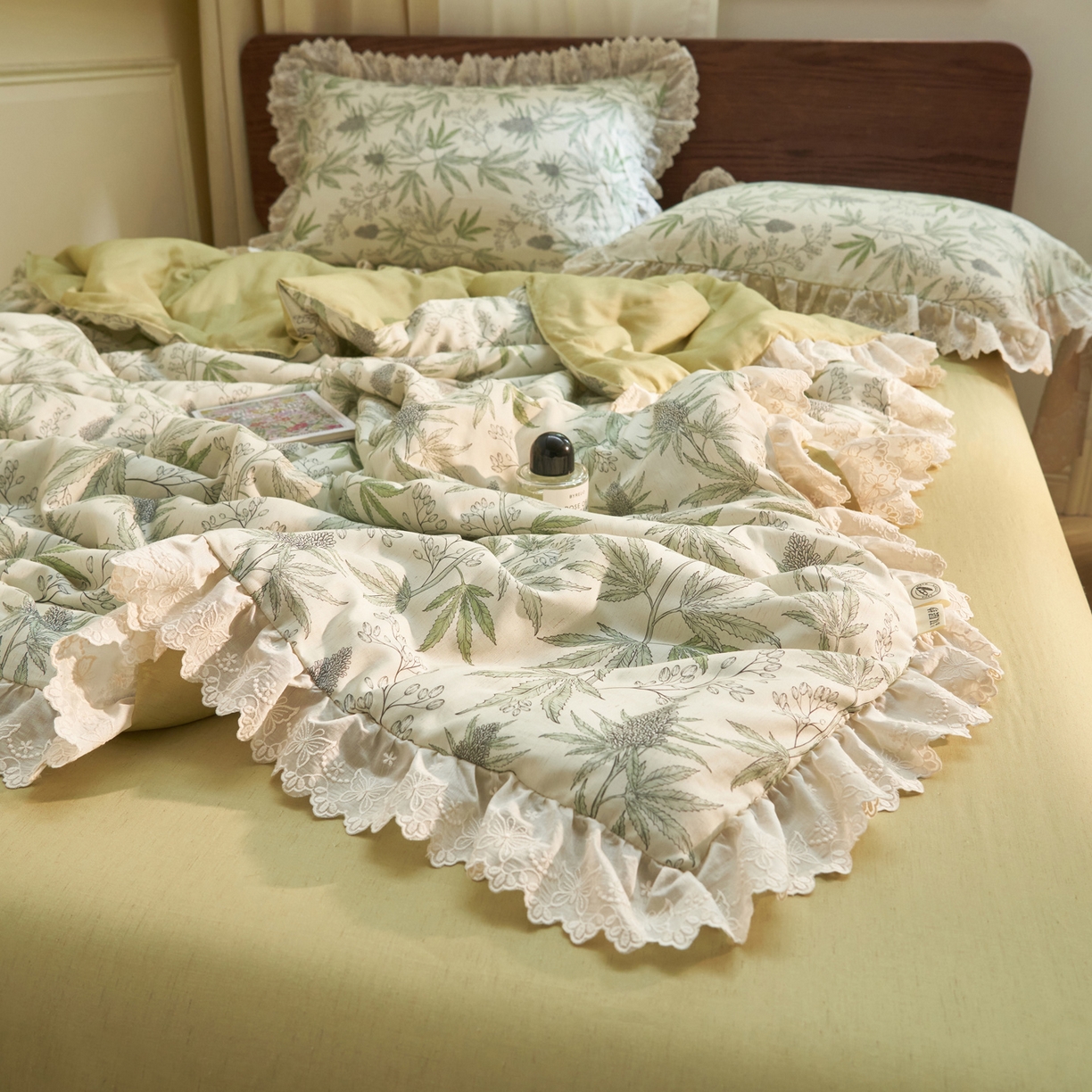 91家纺网 家纺一手货源 找家纺 晨曦家纺 2026新款高端纯棉天丝棉麻莱赛尔夏凉被四件套 香草漫野