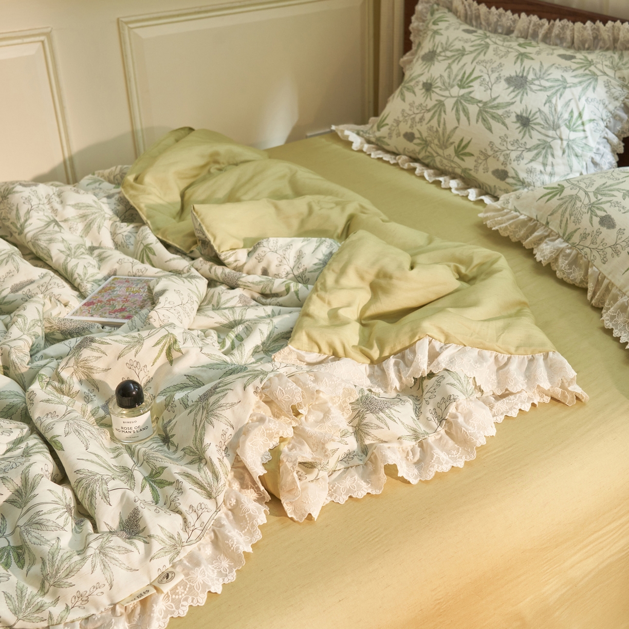 91家纺网 家纺一手货源 找家纺 晨曦家纺 2026新款高端纯棉天丝棉麻莱赛尔夏凉被四件套 香草漫野