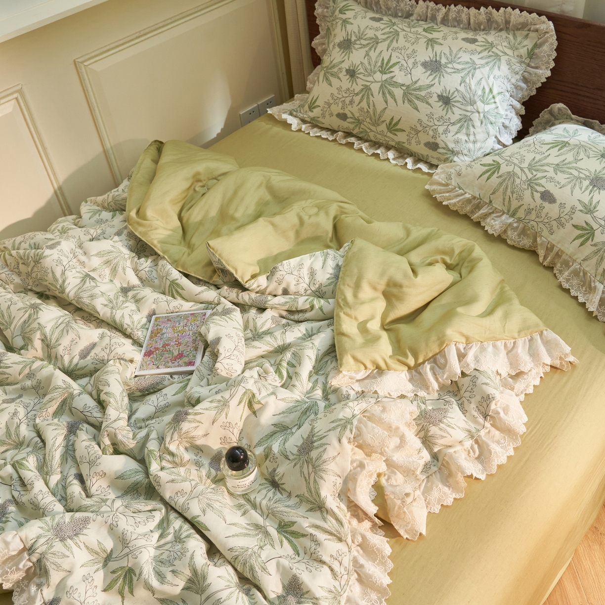 91家纺网 家纺一手货源 找家纺 晨曦家纺 2026新款高端纯棉天丝棉麻莱赛尔夏凉被四件套 香草漫野